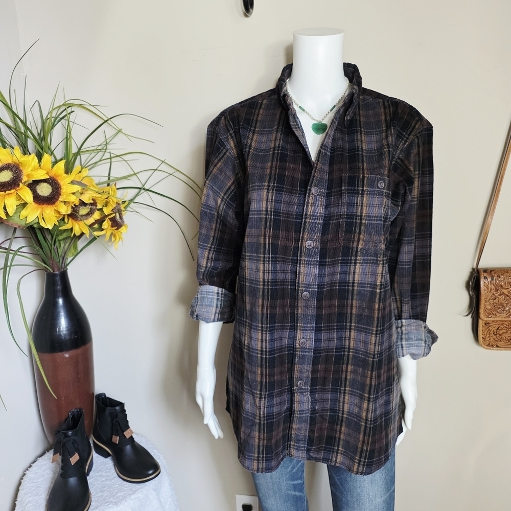 Red Head Plaid Button-Up Shirt